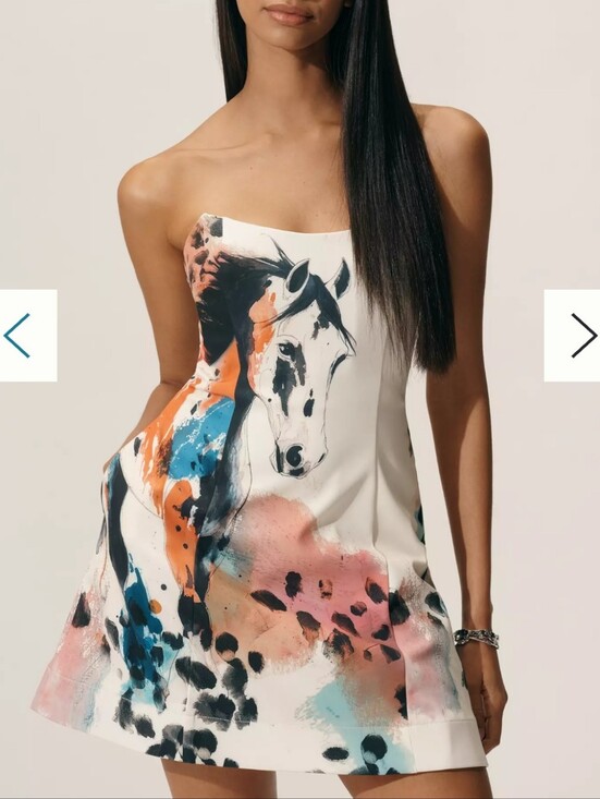 Maeve Dresses & Skirts - NWT Maeve Strapless Horse Mini Dress--XL